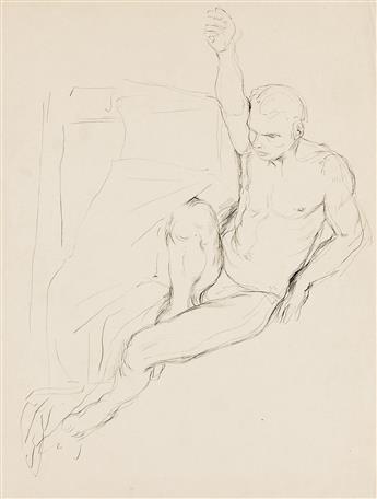 JARED FRENCH (1905-1988) Untitled (Group of 4 drawings of male nudes).